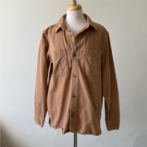 Old Navy Oversized Khaki Button-Up Shirt | Loose Fit | Utility Style | M